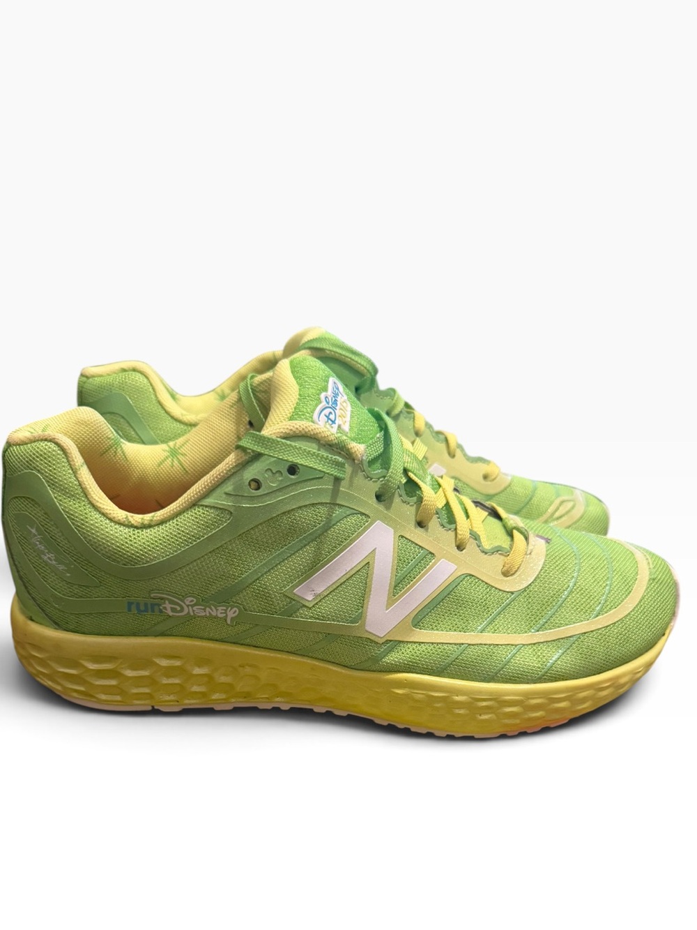 New Balance Run Disney 2015 Tinkerbell Green Glow-in-the-dark Sneakers Sz 6.5